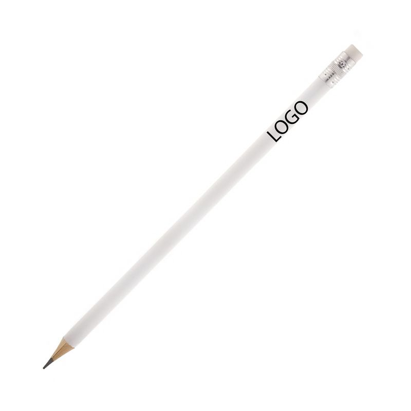 Олівець чорнографітний круглий, з гумкою