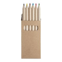 A set of 6 wooden pencils in a box made of recycled cardboard