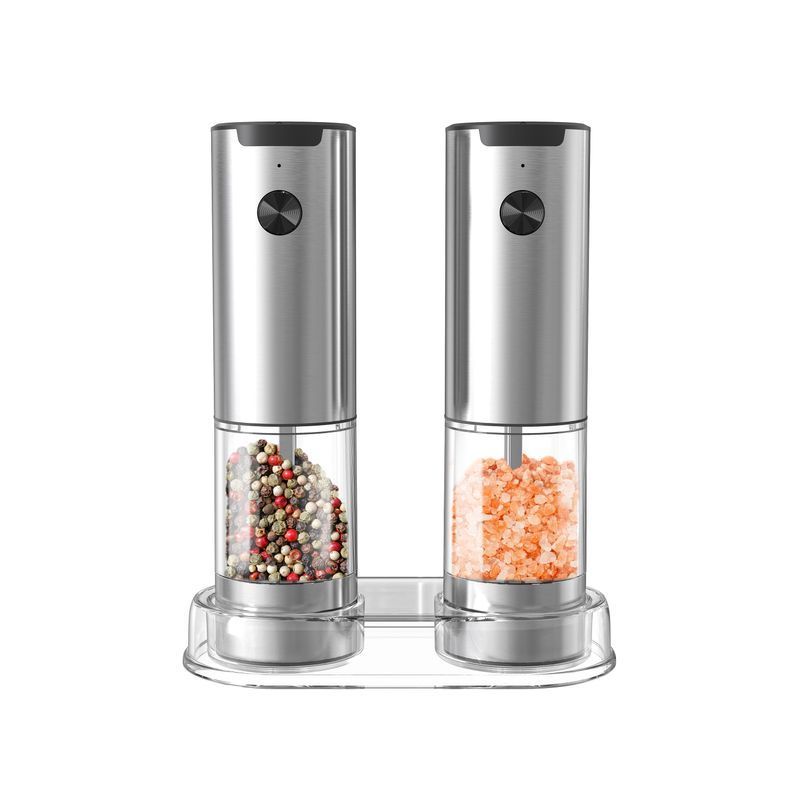 Electric salt and pepper mill set &laquo;PICANTE 2&raquo; , Silver