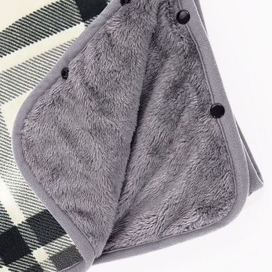 Plaid fleece &laquo;PONCHO&raquo; M