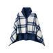 Plaid fleece &laquo;PONCHO&raquo; L