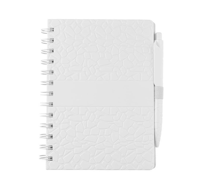 A6 notebook with a pen